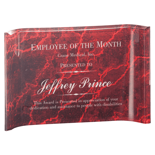 Red Marbleized Acrylic Crescent