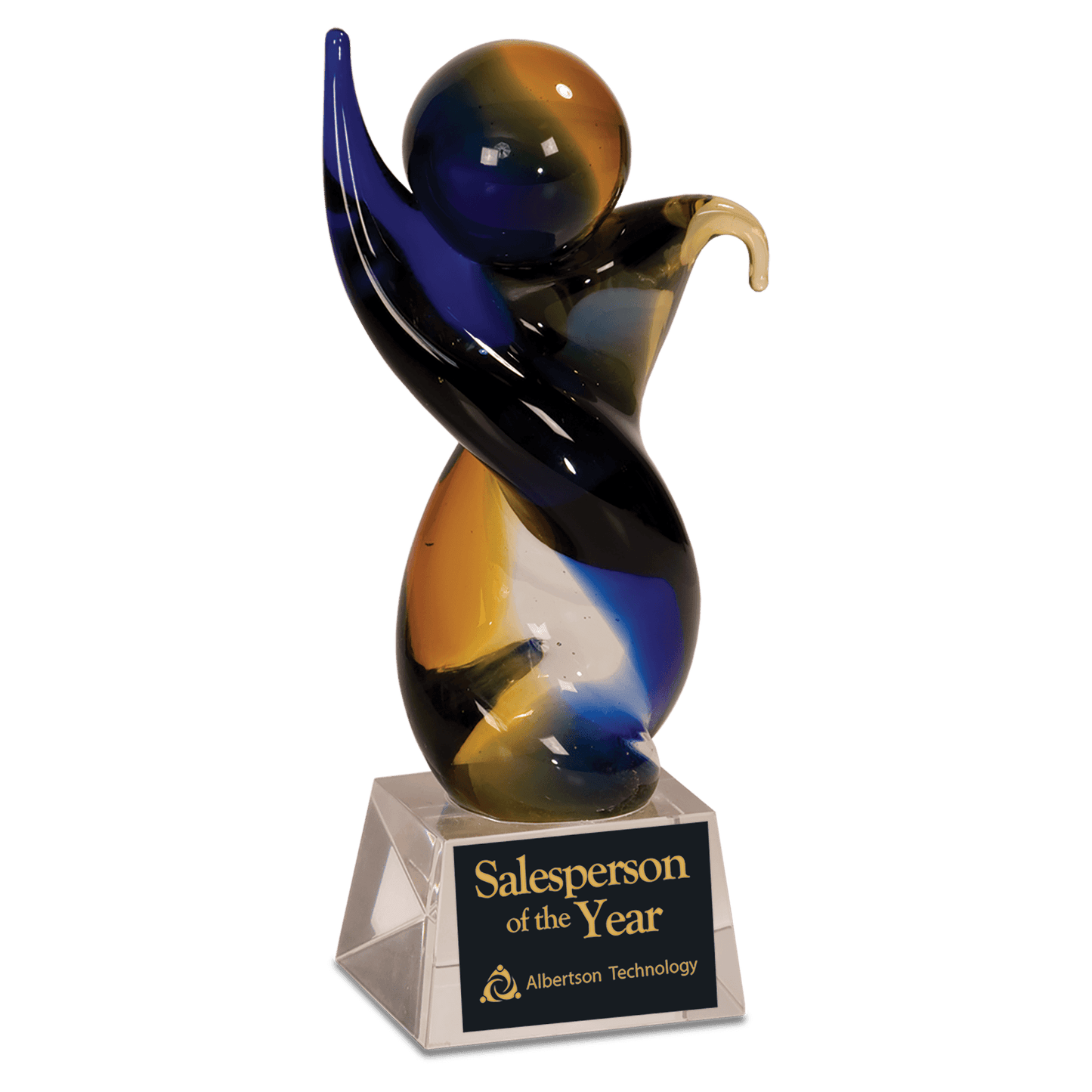 7.75" Twisted Body Art Glass