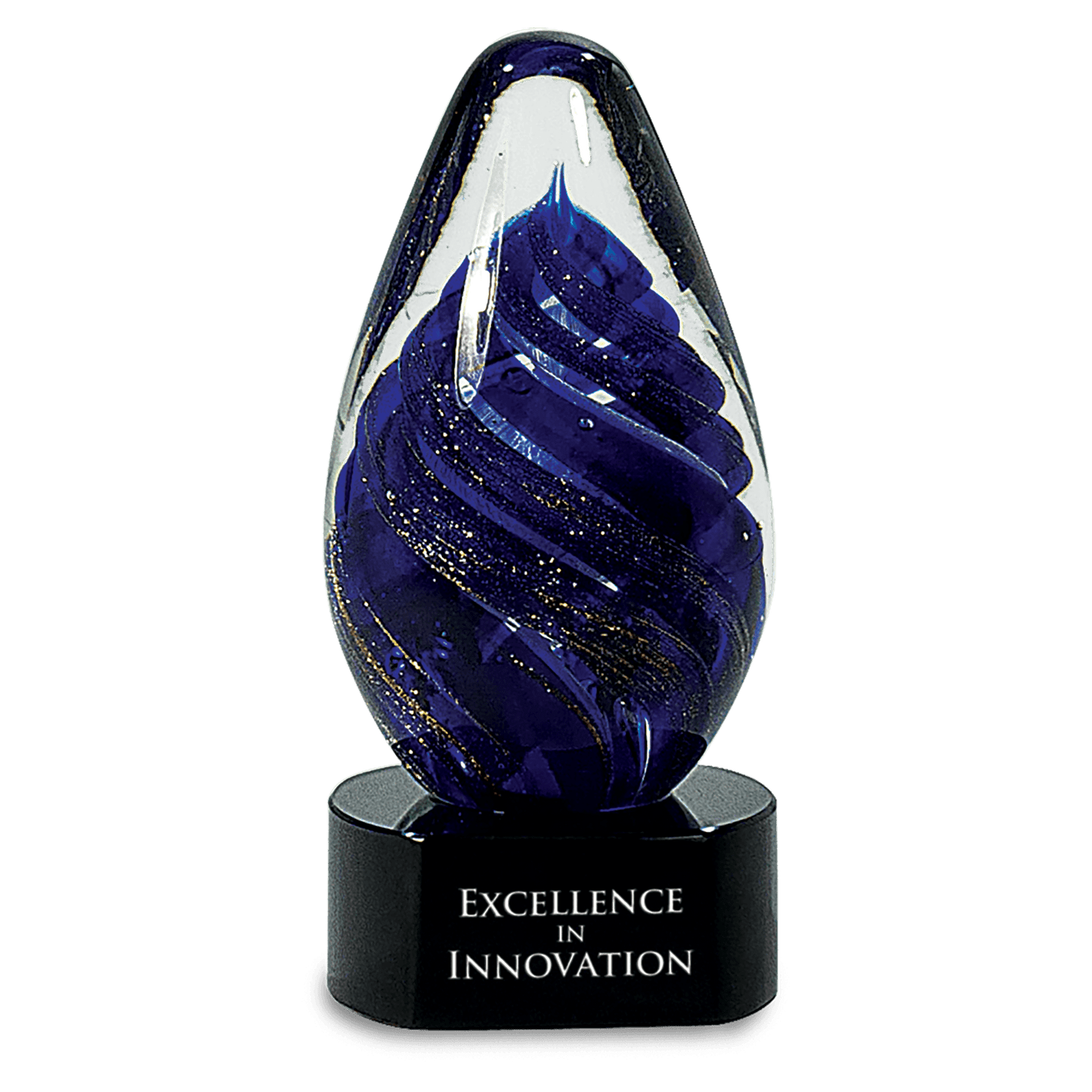 6.5" Blue Tear Drop Art Glass