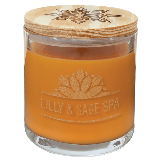 14 oz. Candle in a Glass Holder with Wood Lid