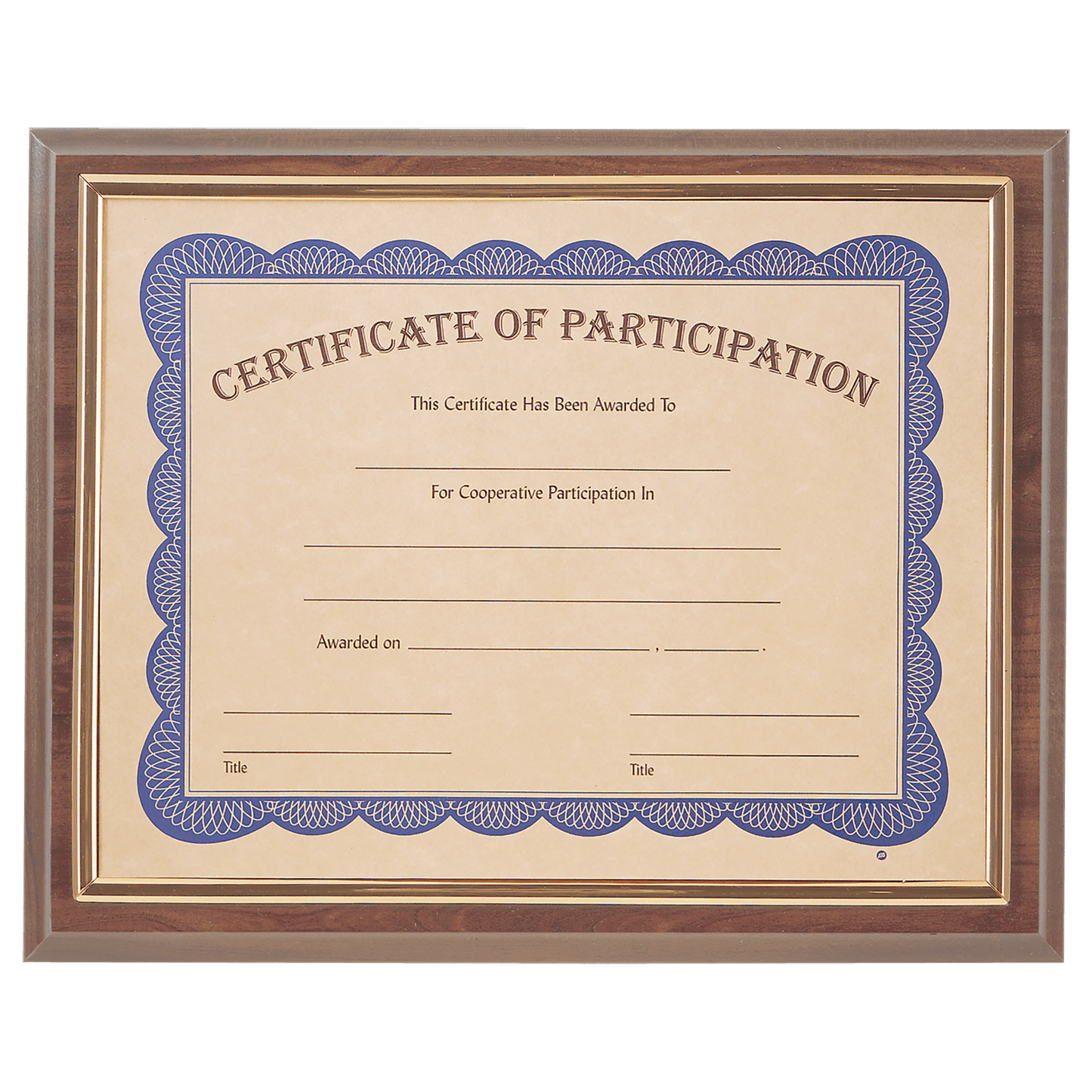 High Gloss Finish Slide-In Plaque with 8.5" x 11" Frame