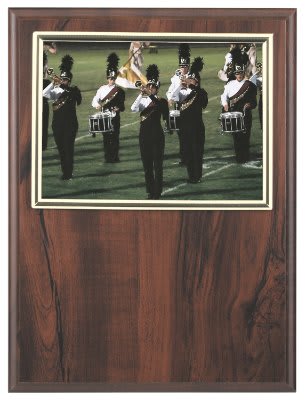 Cherry Finish Slide-In Plaque with Inset Gold Bevel Frame