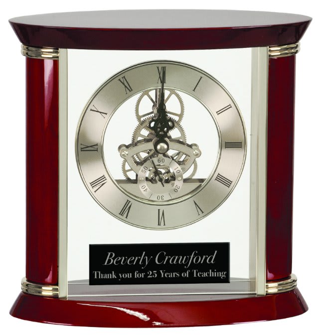 7.75" Executive Rosewood Piano Finish Clock