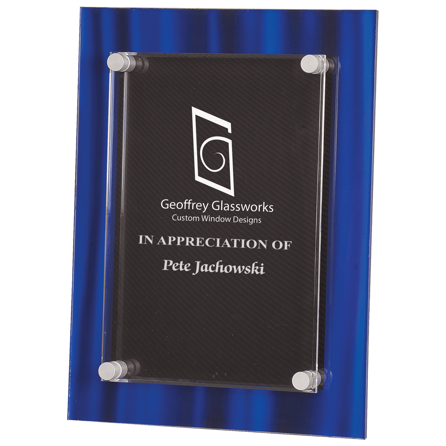 Blue Velvet Stand-Off Acrylic Plaque