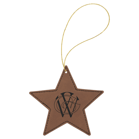 Leatherette Star Ornament with String 4"
