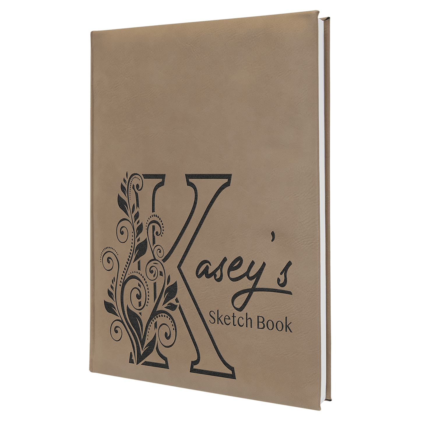 Light Brown Leatherette Sketch Book with Unlined Notepad