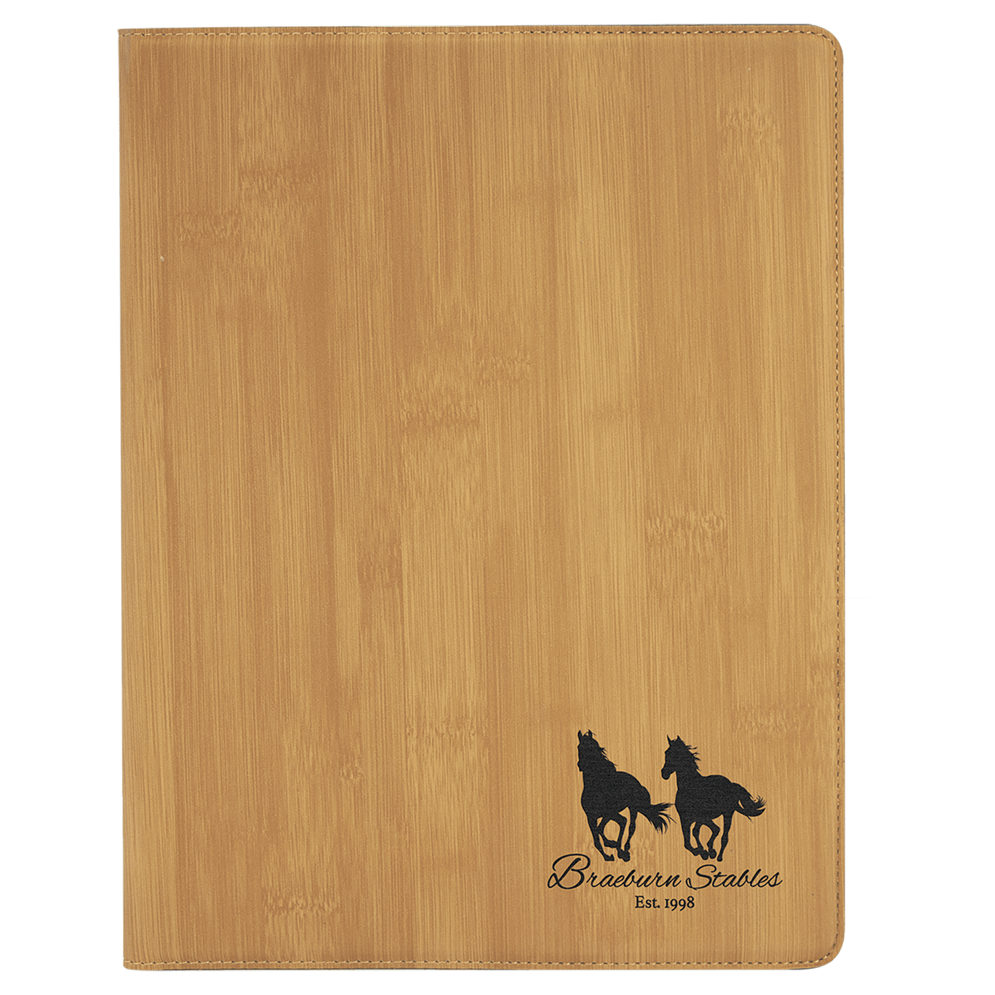 Bamboo Leatherette Portfolio with Notepad