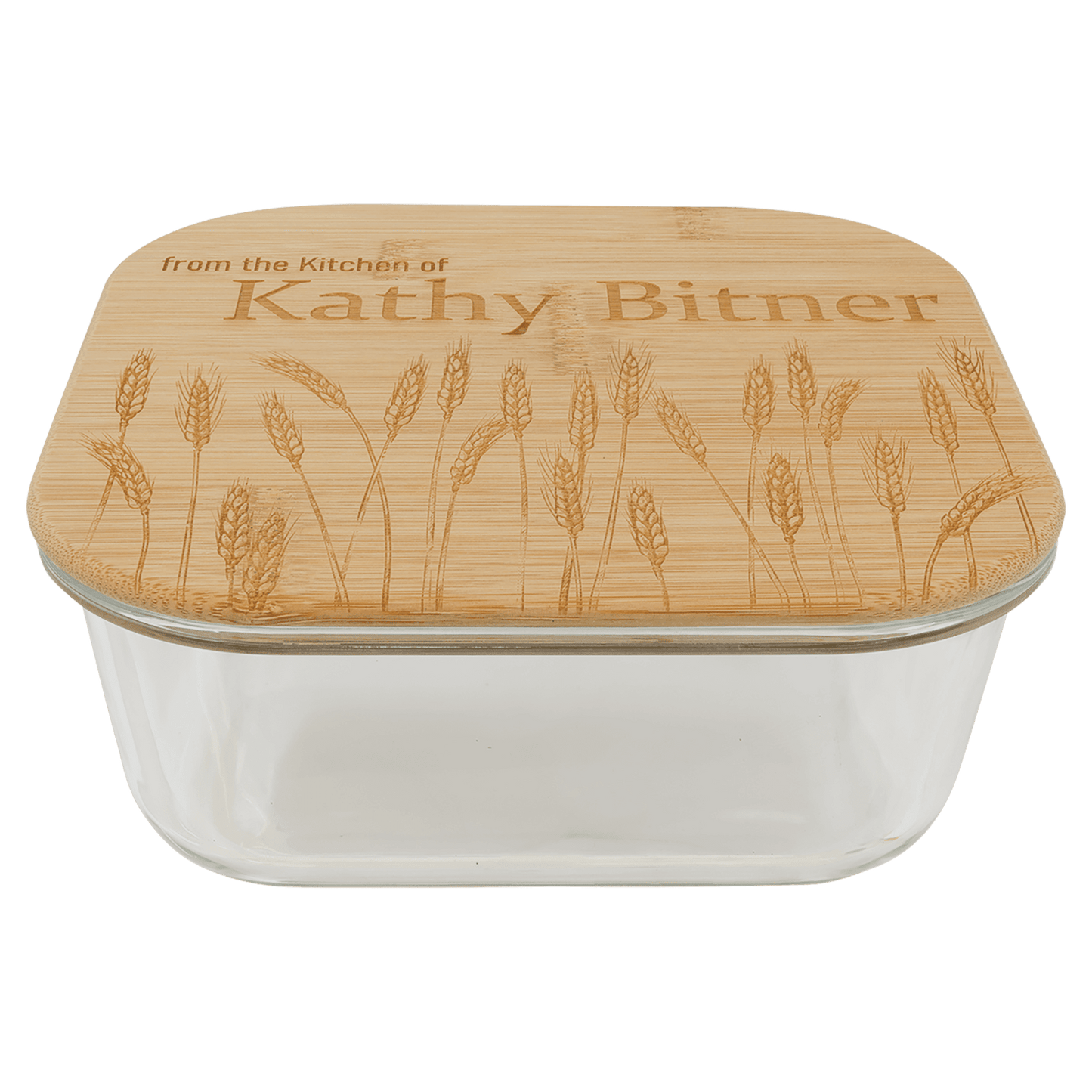 Square Glass Container with Bamboo Lid