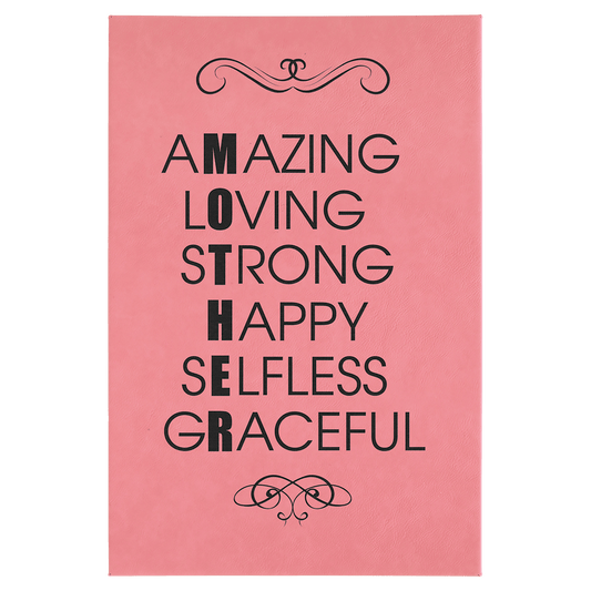 Pink Leatherette Wall Decor with Sawtooth Hanger