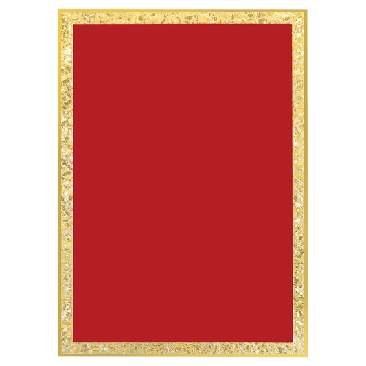 Red Brass Plated Steel Florentine Border Designer Plaque Plate