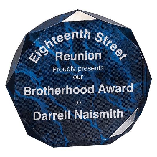 Blue Marble Octagon Award Acrylic