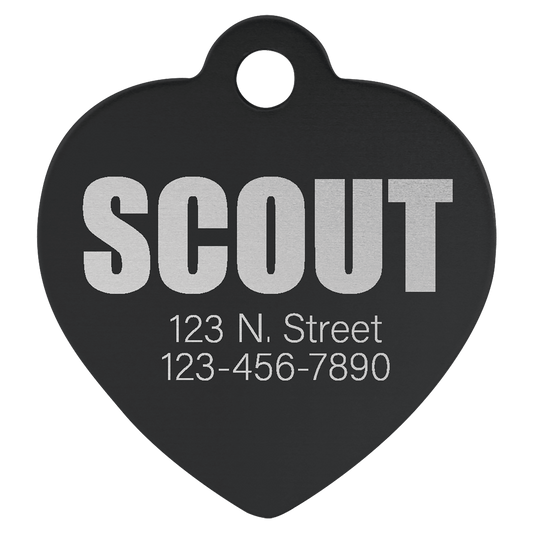 Anodized Aluminum Heart Pet Tag 1.25"