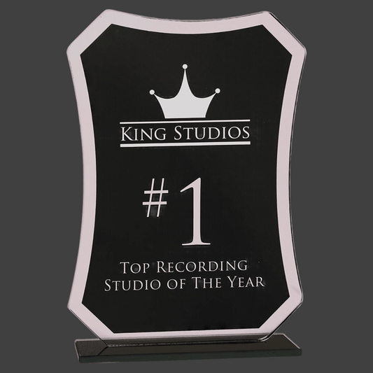 Black Rectangle Reflection Glass Award