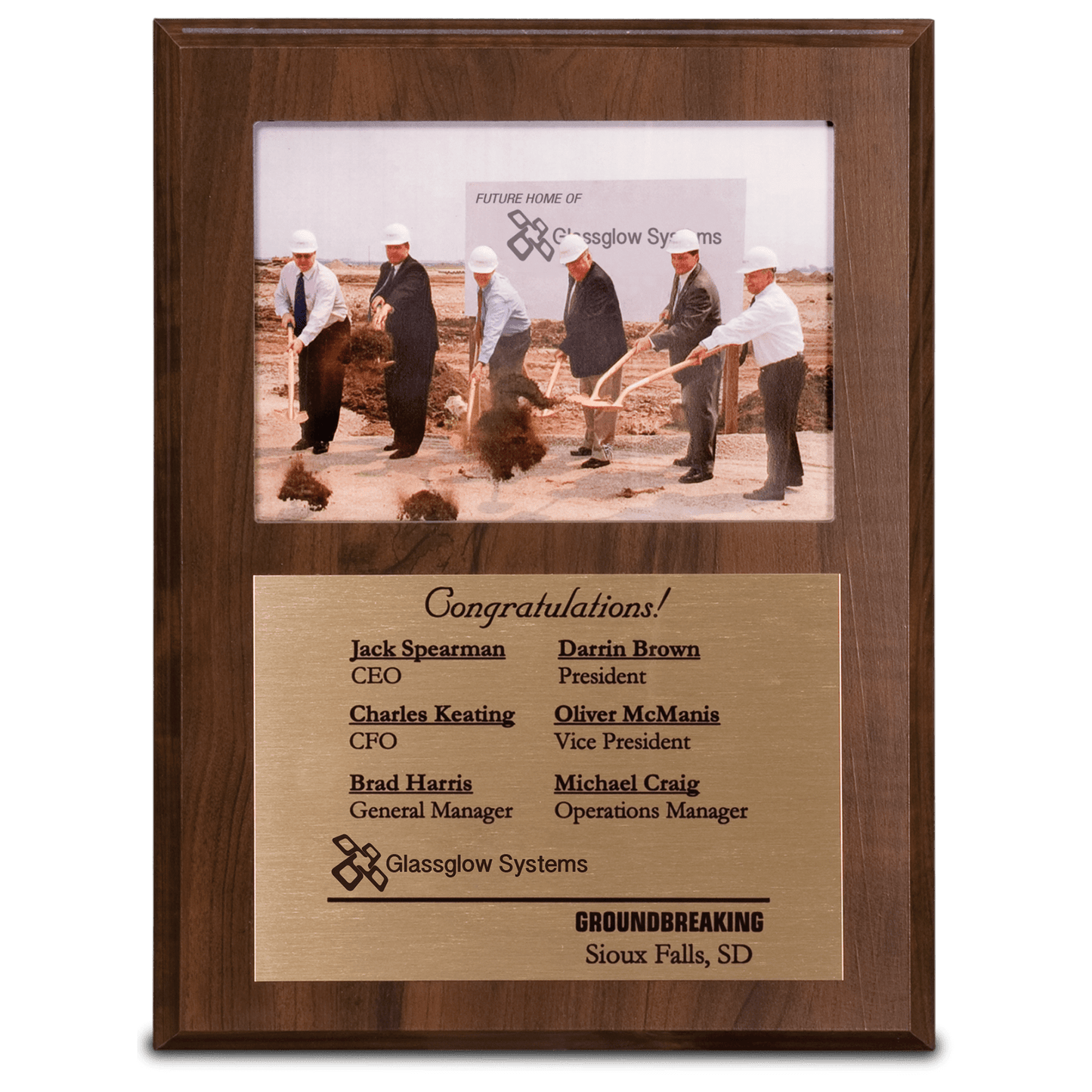 8" x 10" Cherry Finish Slide-In Frame Plaque with 4" x 6" Window