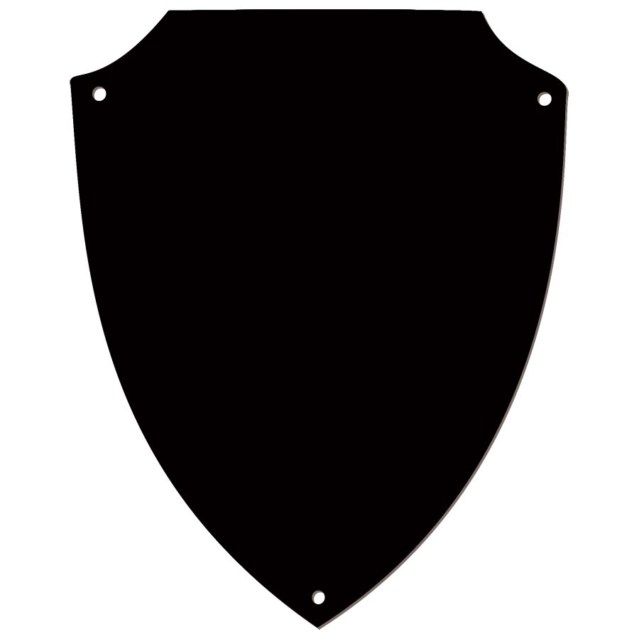 Black Brass Shield Plaque Plate