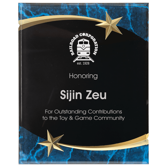 Blue Marble Shooting Star Acrylic Plaque