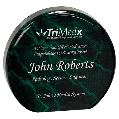 Green Marble Acrylic Circle