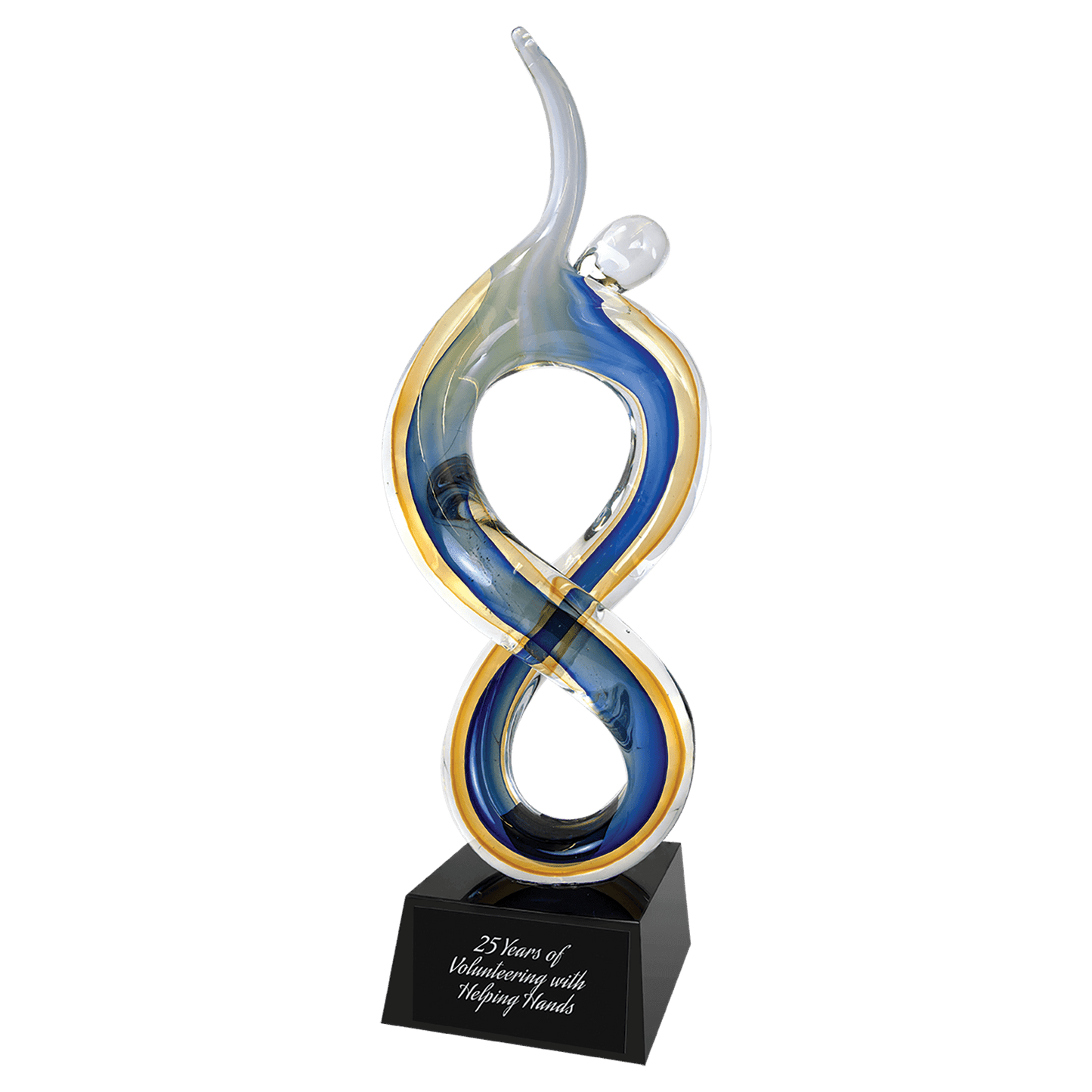 17" Solo Figure Rising Art Glass