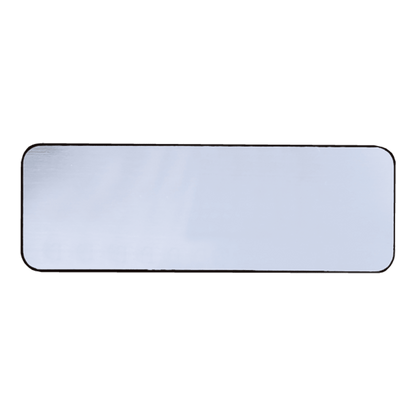 Brushed Silver/Black Round Corner Plastic Badge