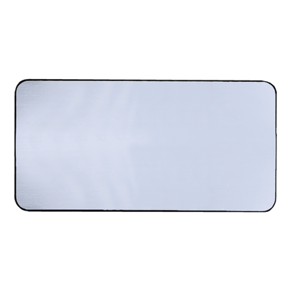Brushed Silver/Black Round Corner Plastic Badge