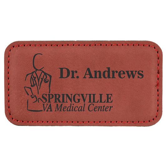 Rose Leatherette Badge with Magnet