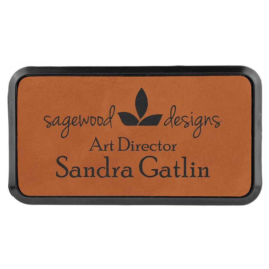 Rawhide Leatherette Round Corner Badge & Frame