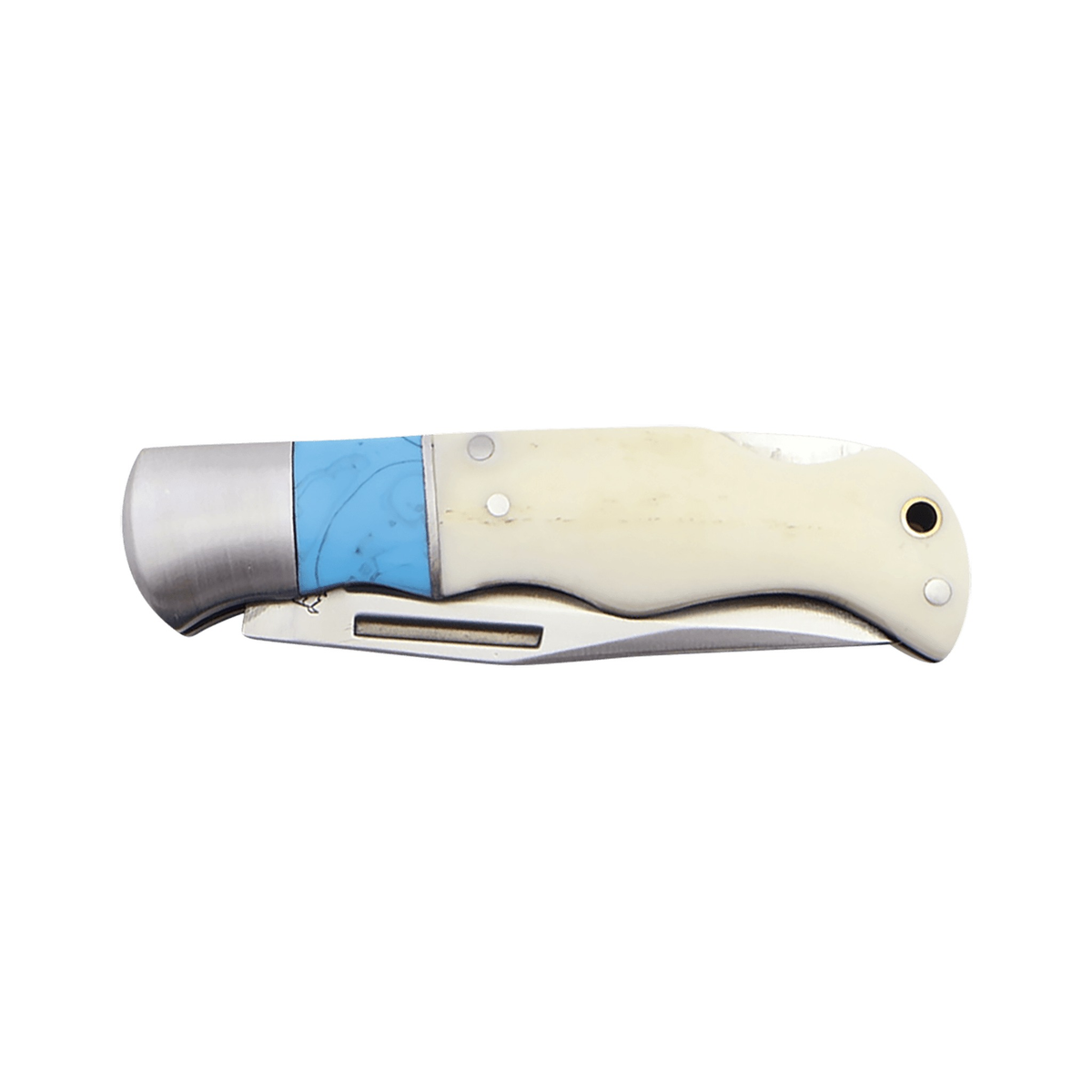 Bison River 3.5" Blue/Bone Folding Knife