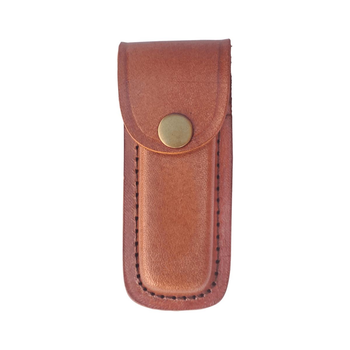 Leather Sheath with Snap Closure For Bison River Folding Knife