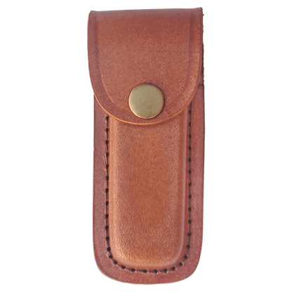 Leather Sheath with Snap Closure For Bison River Folding Knife