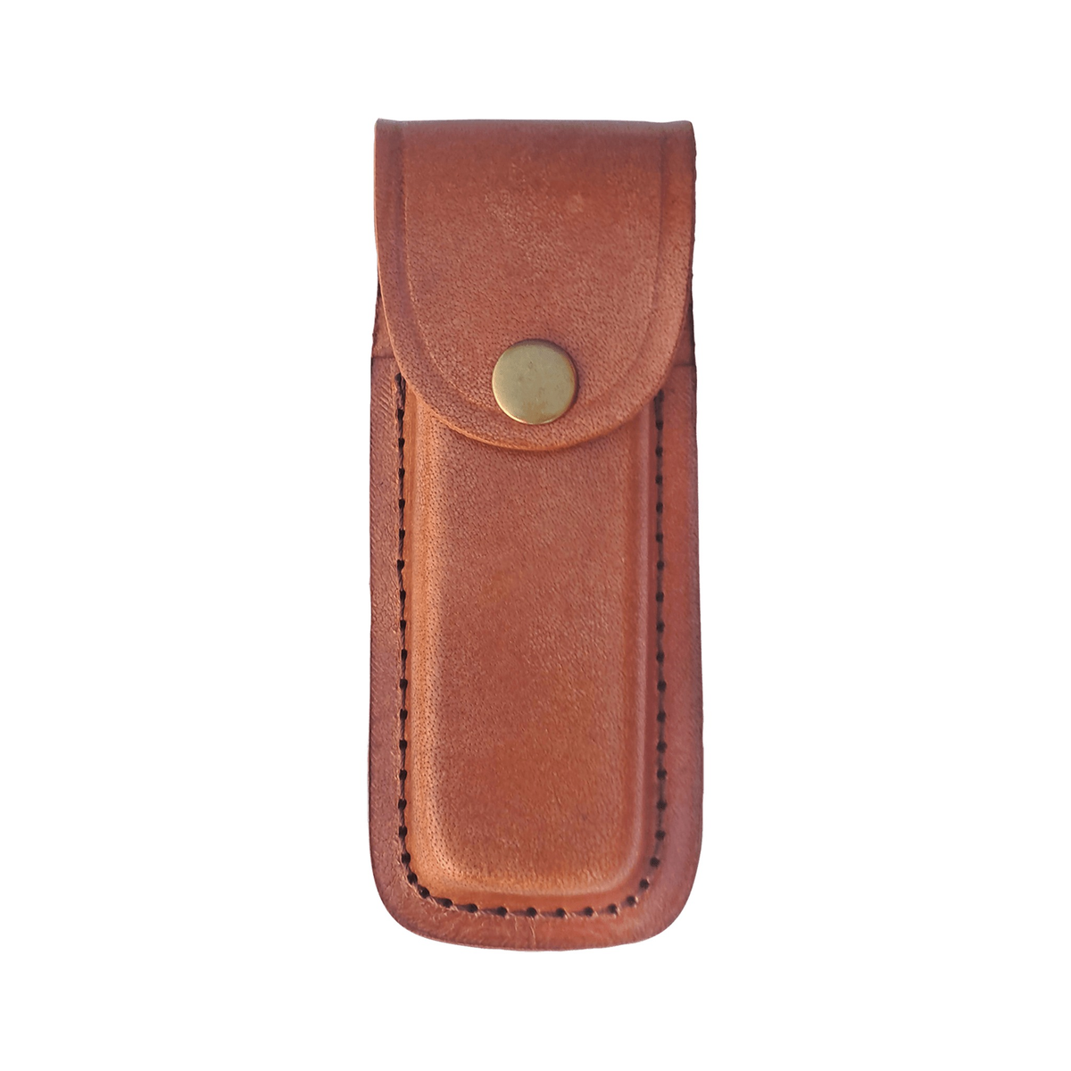 Leather Sheath with Snap Closure For Bison River Folding Knife