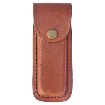 Leather Sheath with Snap Closure For Bison River Folding Knife