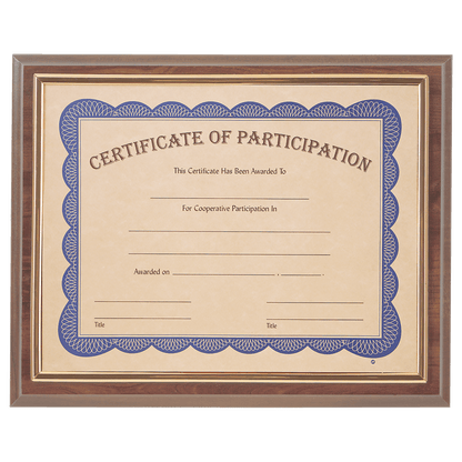 High Gloss Finish Slide-In Plaque with 8.5" x 11" Frame