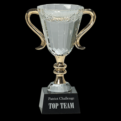 Crystal Cup with Gold Handles and Stem