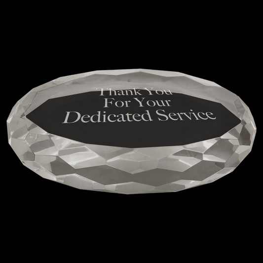 4" x 2.75" Clear Oval Crystal Paperweight