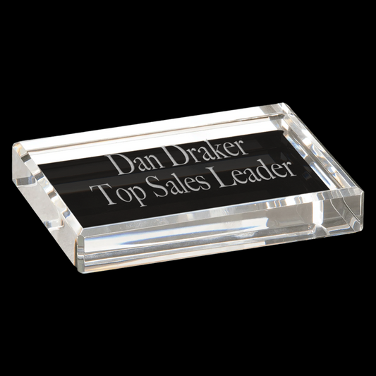 4" x 3" Crystal Rectangle Paperweight