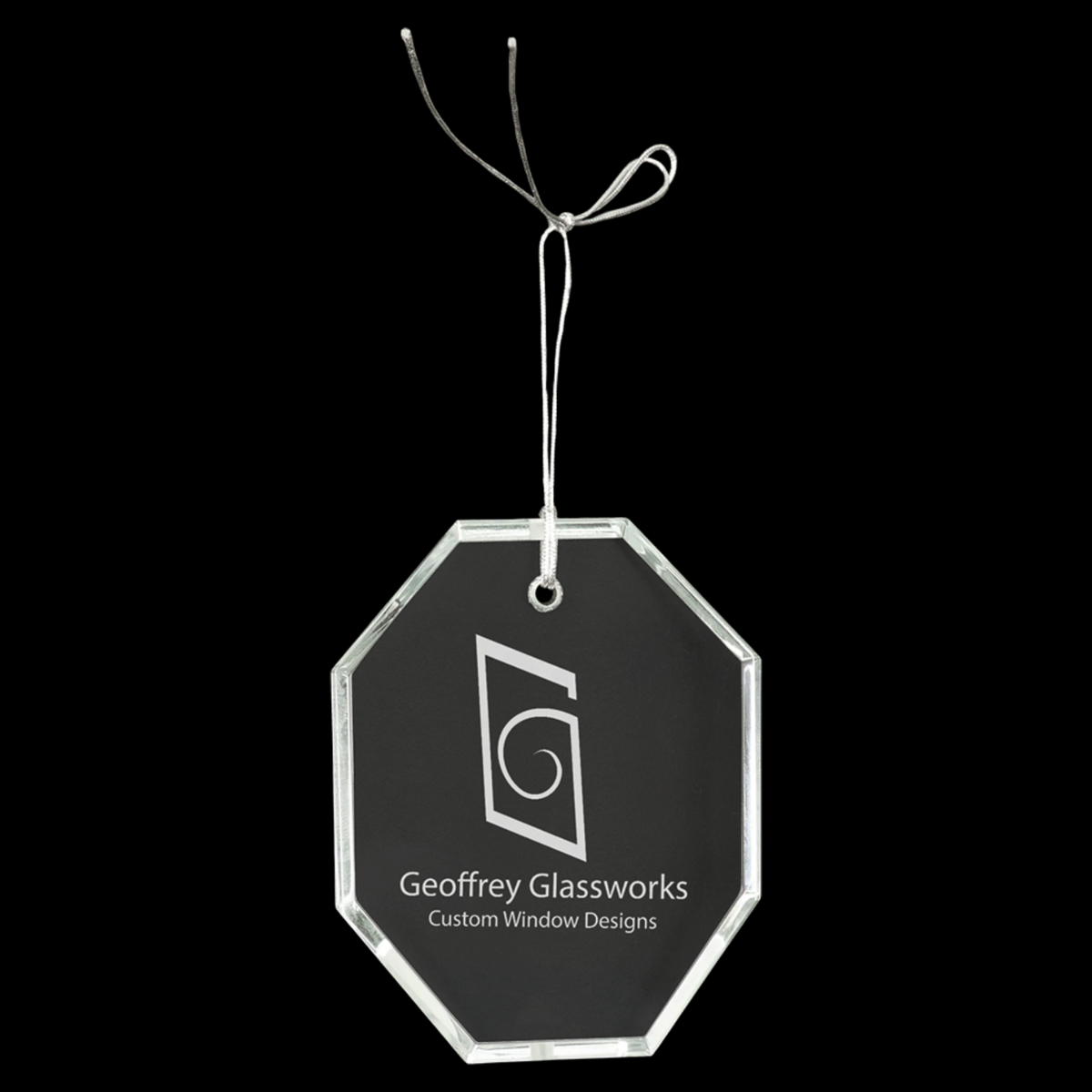 3.5" Crystal Octagon Ornament