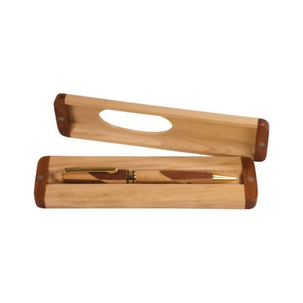 Maple/Rosewood Finish Single Pen Case (Case Only) 6.75" x 1.875"