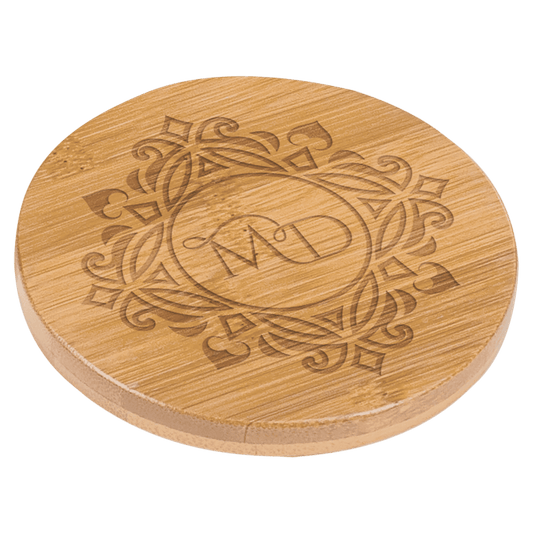 3.5" Round Bamboo Coaster