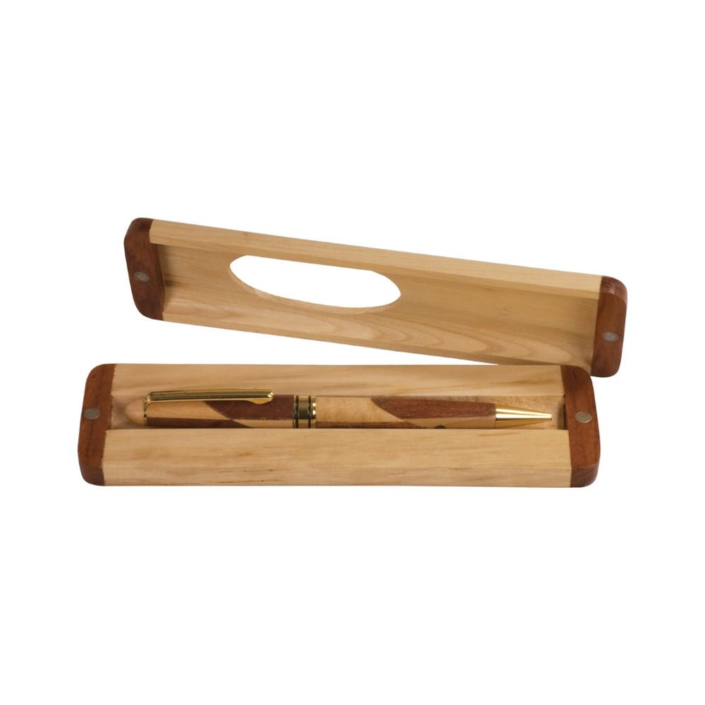 Maple/Rosewood Finish Single Pen Case (Case Only) 6.75" x 1.875"