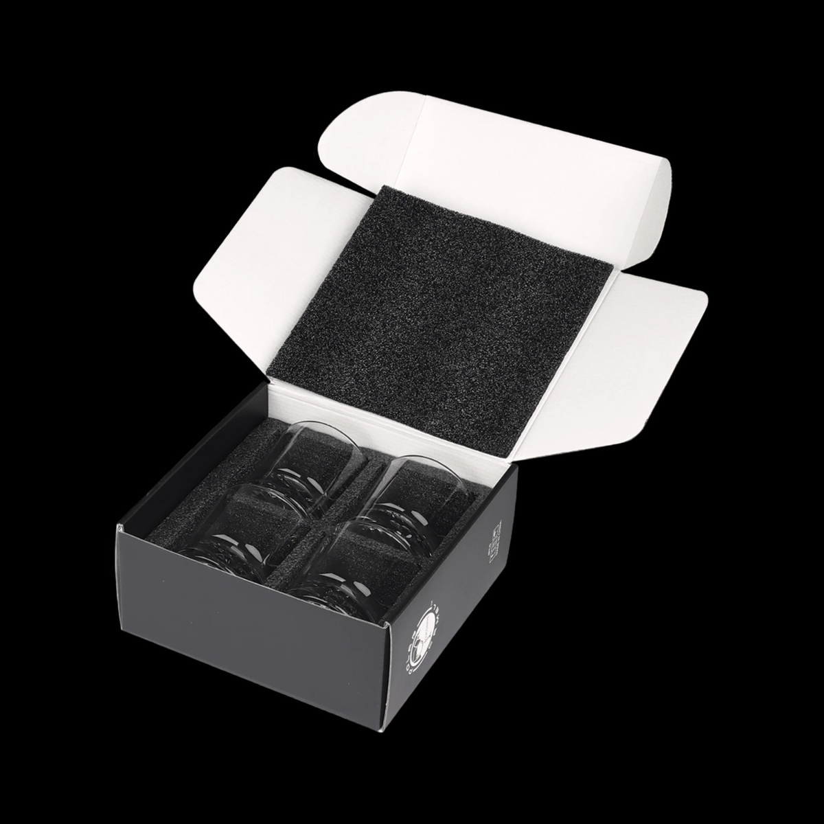 9 oz Round Rocks Glass Set of 4 with Box