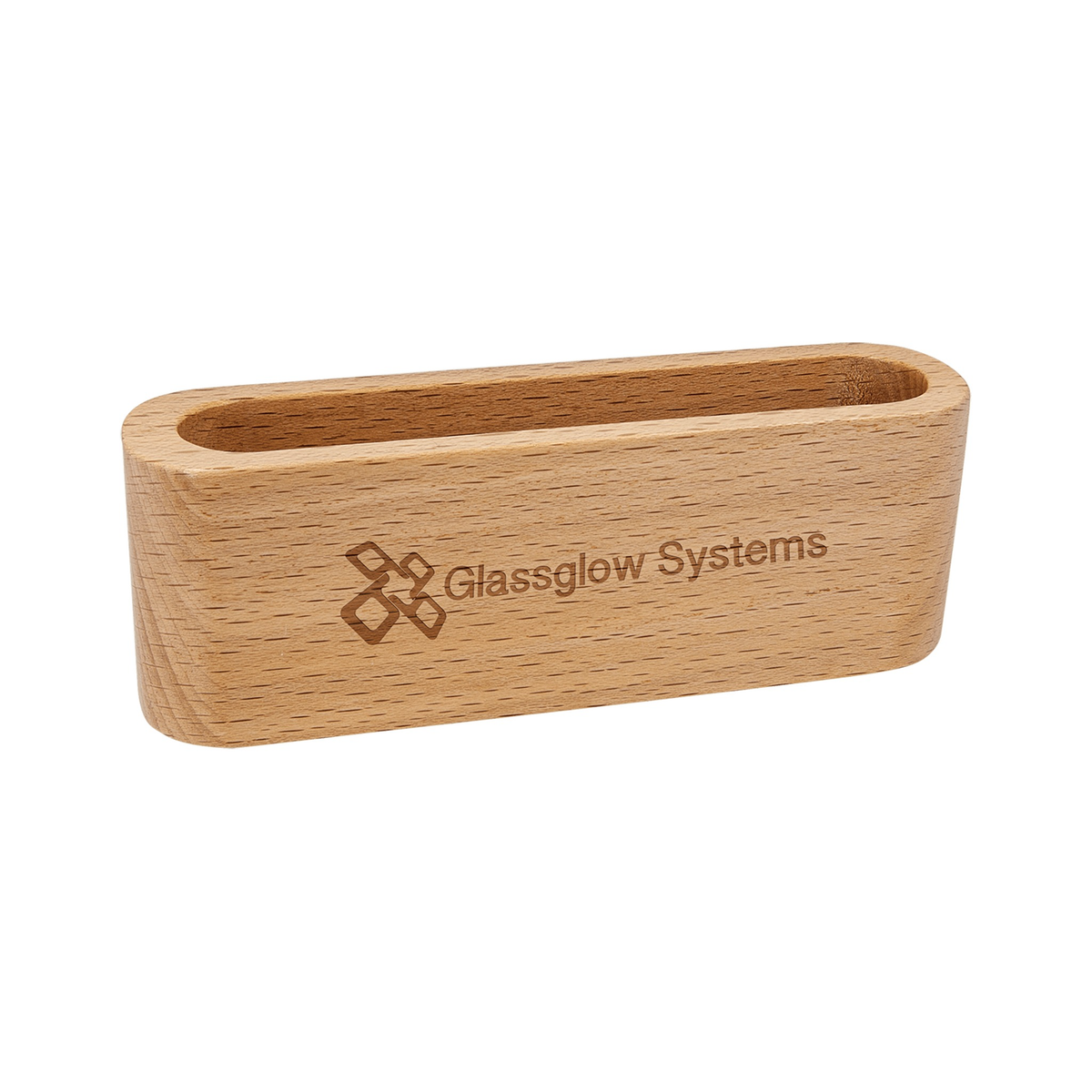 Beech Wood Business Card Holder, 4.5"