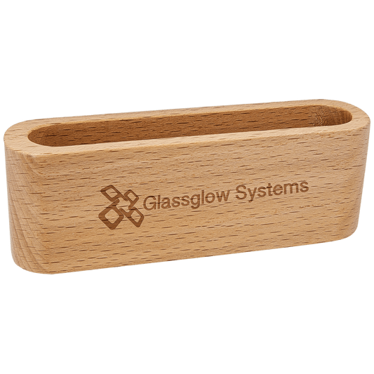 4.5" Beech Wood Business Card Holder