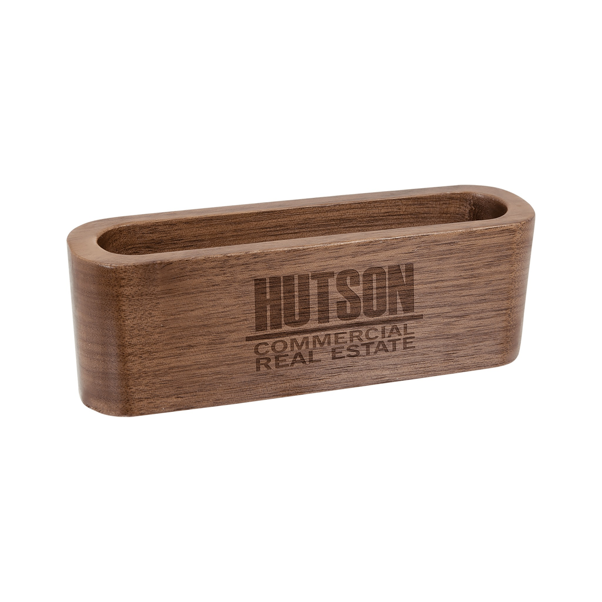 Walnut Wood Business Card Holder, 4.5"