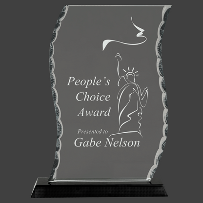 Scroll Facet Glass On Black Base