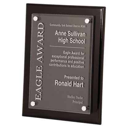 Black Piano Finish Floating Acrylic Plaque