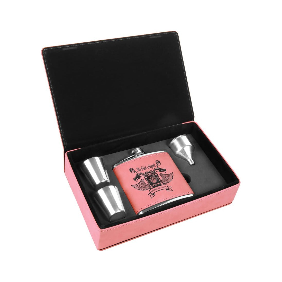 6 oz Leatherette Flask Gift Set