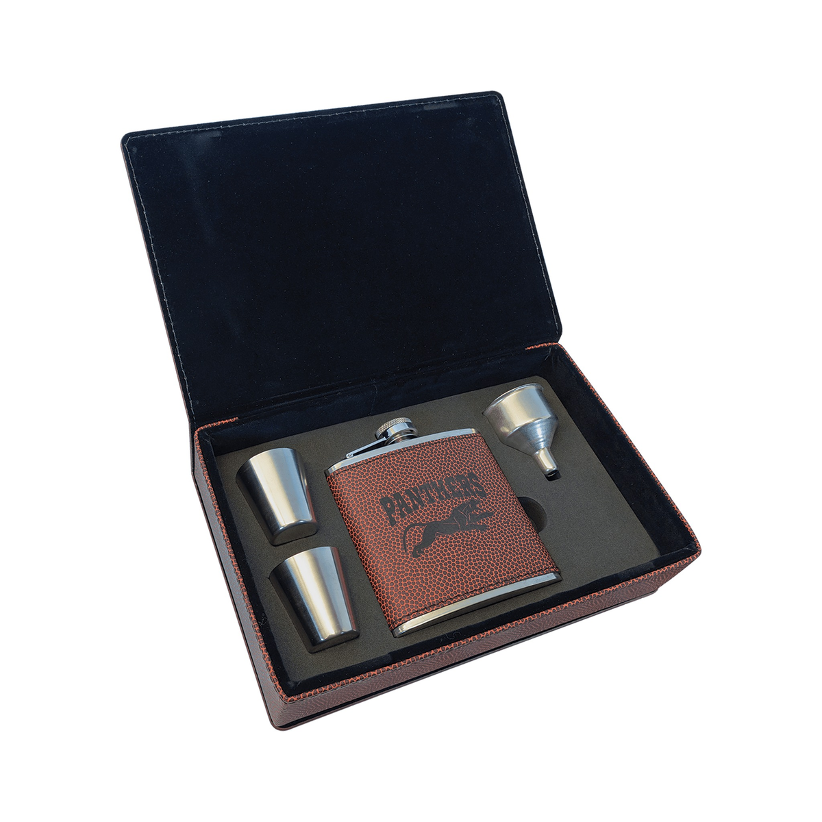 6 oz Leatherette Flask Gift Set