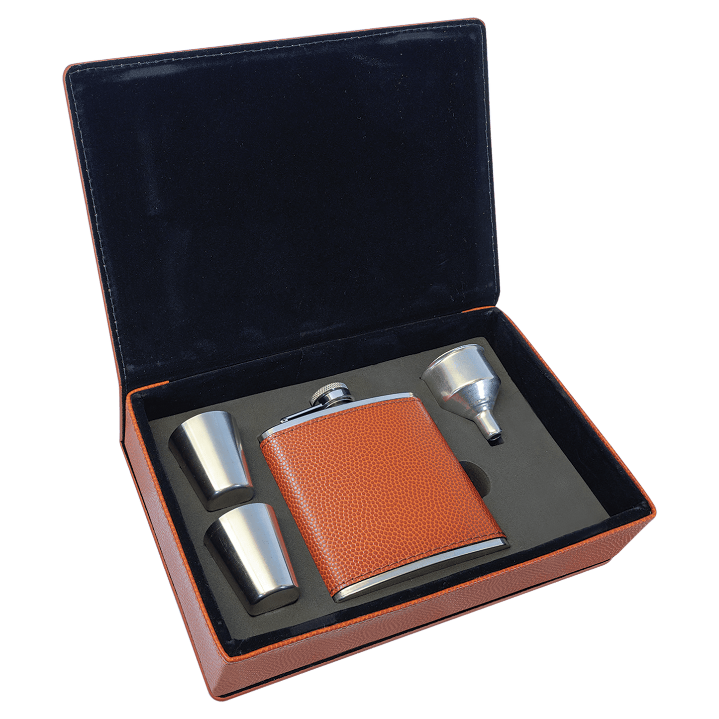 6 oz. Leatherette Flask Gift Set