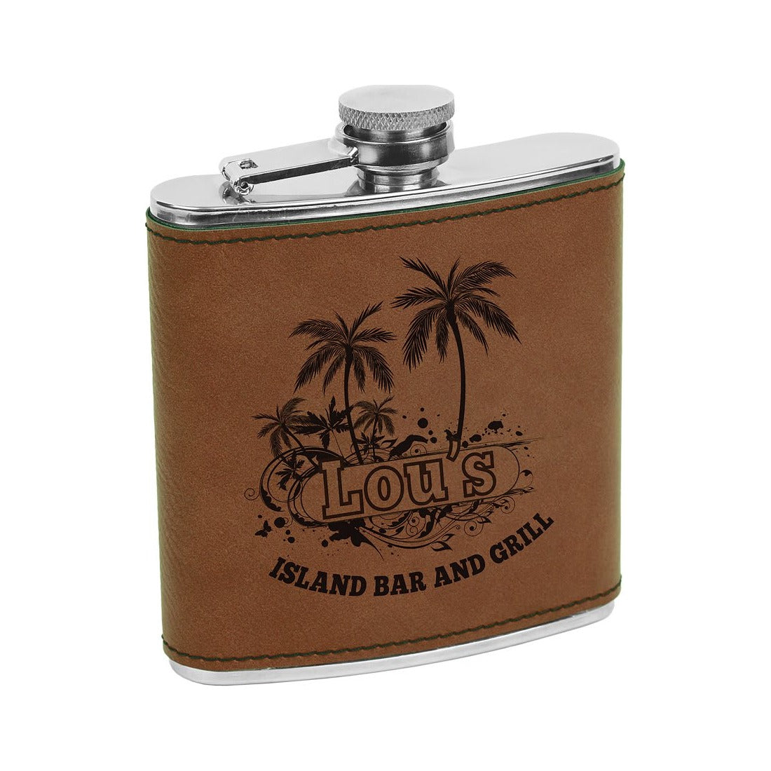 6 oz Leatherette Stainless Steel Flask