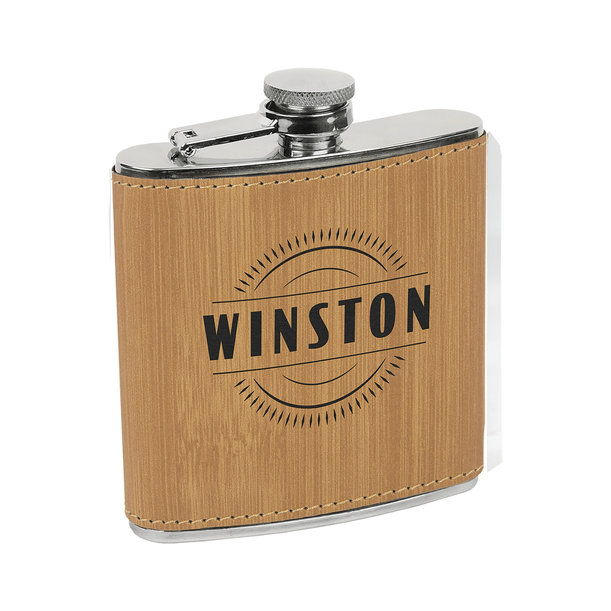 6 oz Leatherette Stainless Steel Flask